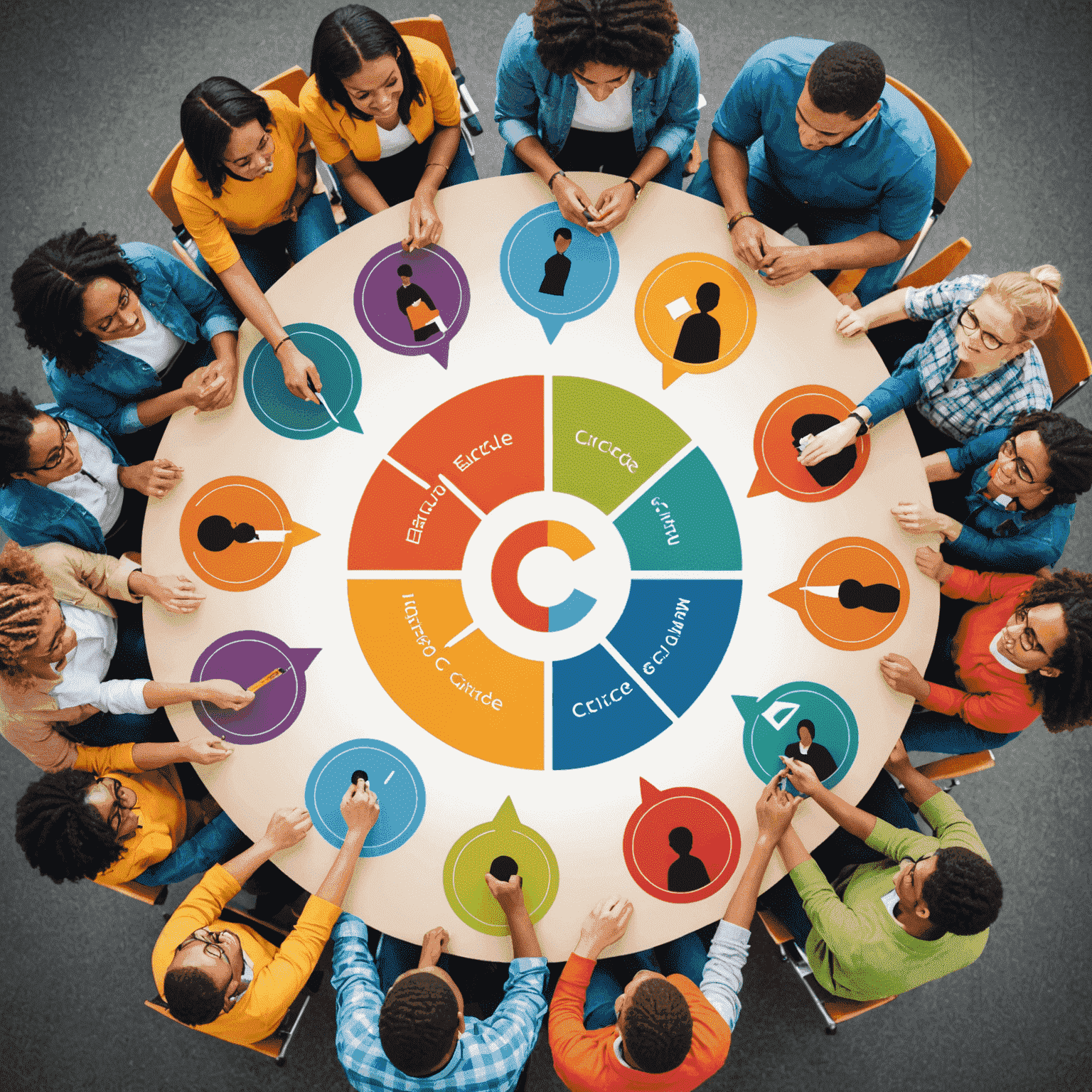 EduCircle logo featuring a circle of diverse students and educators