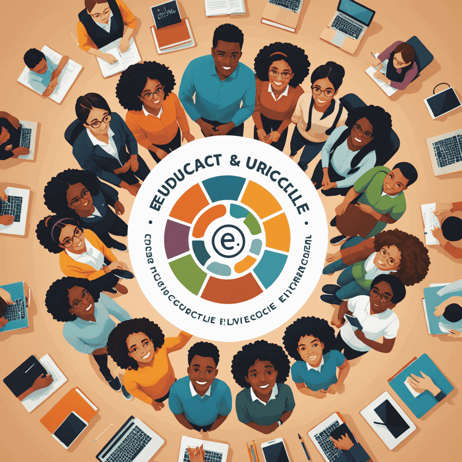 EduCircle logo featuring a circle of diverse students and educators