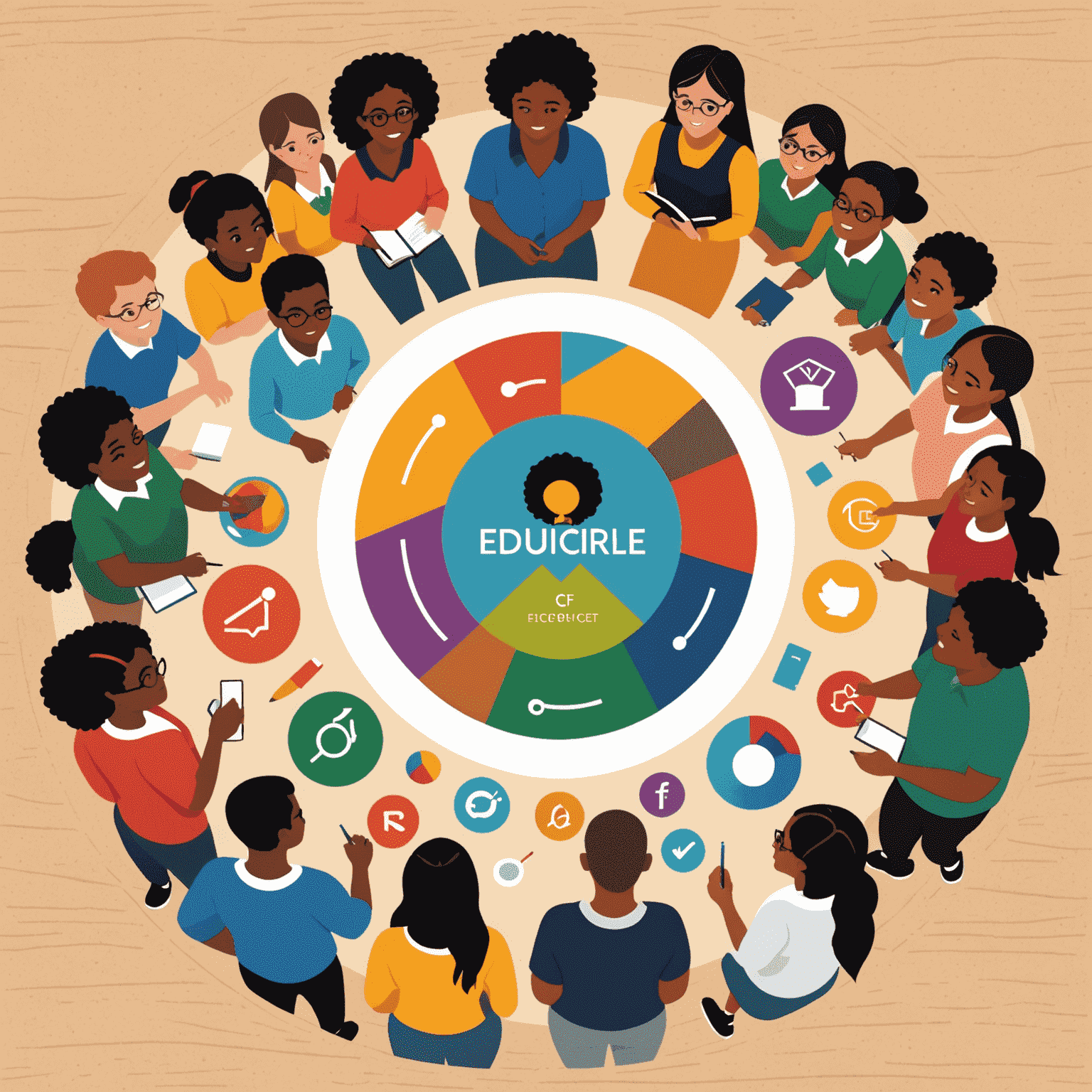 EduCircle logo featuring a circle of diverse students and educators